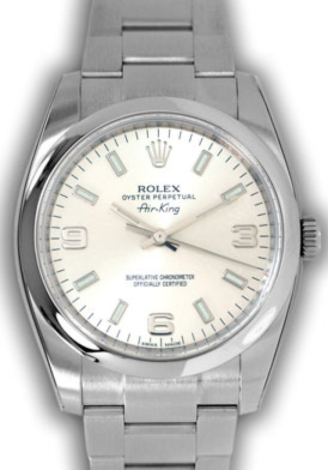 Rolex Air King 114200 Silver Dial 2012